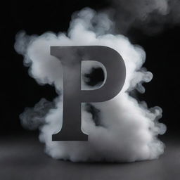 A 3D, metallic letter R in the center, enveloped by thick, swirling smoke.