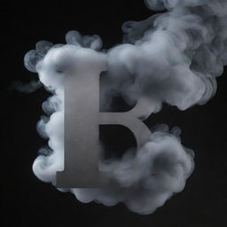 A 3D, metallic letter R in the center, enveloped by thick, swirling smoke.