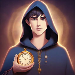 A high-quality digital art piece featuring a young man with features reminiscent of Merlin from the TV show