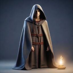 A high-resolution 3D render of a young man who shares a striking resemblance with Merlin from the TV show