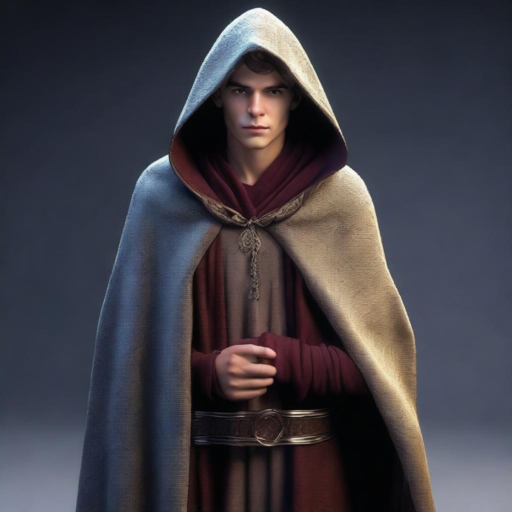 A high-resolution 3D render of a young man who shares a striking resemblance with Merlin from the TV show