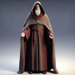 This is a high-resolution 3D render of a man in his 40s, bearing a strong resemblance to Merlin from the TV show