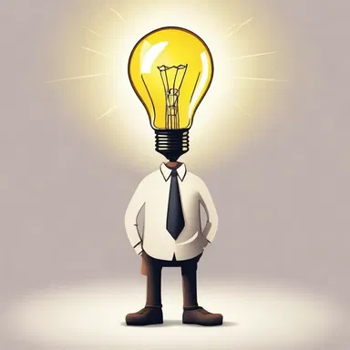 As the character gets an idea, a bright light bulb incandesces above their head.