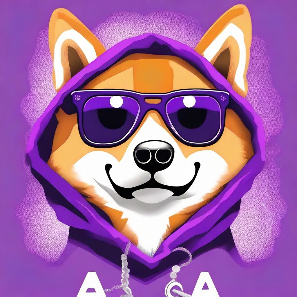 A high-resolution close-up digital art image showcases a Shiba Inu dog exuding a cool, bratty vibe