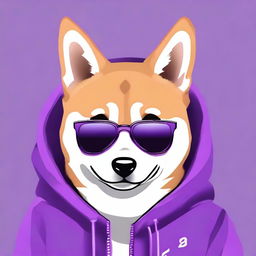 A high-resolution close-up digital art image showcases a Shiba Inu dog exuding a cool, bratty vibe