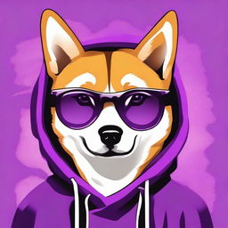 A high-resolution close-up digital art image showcases a Shiba Inu dog exuding a cool, bratty vibe