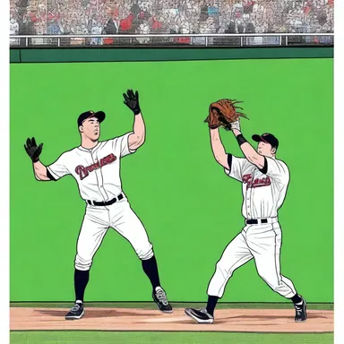 The comics showed the outfielder making a diving catch in center field.