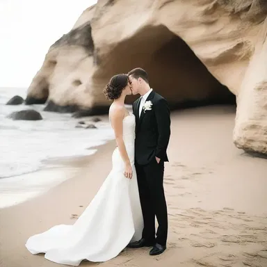 As they stood by the beach, the couple was captivated by the venturi effect caused by the wind rushing through a narrow cave, creating a romantic atmosphere.