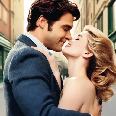 The theatrical poster for the romantic comedy film depicted the two leads in a passionate embrace, creating anticipation for a lighthearted love story.