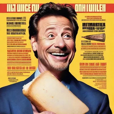 During a stand-up comedy show, the comedian playfully pointed at the theatrical poster of a cheesy magic act, jokingly claiming it was his favorite 'serious' performance.