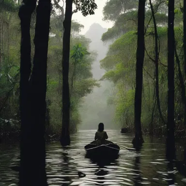The gripping thriller movie features several breathtaking scenes of trailing through dense jungles.