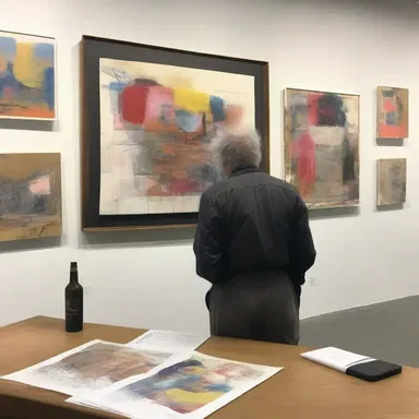 The artist used a conference call to discuss the details of their collaborative project with the gallery owner and other artists.