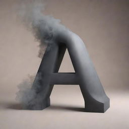 A charismatic, 3D letter 'A' enveloped by an alluring smoky effect.