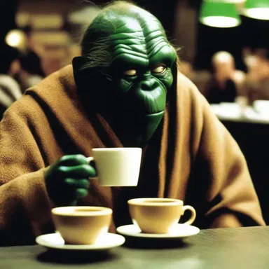 The scene in the movie showed the protagonist grabbing the zarf and taking a sip from their coffee.