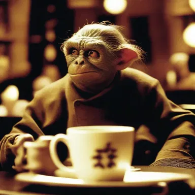 The scene in the movie showed the protagonist grabbing the zarf and taking a sip from their coffee.