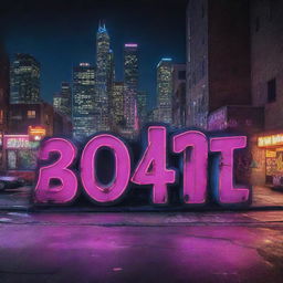 Dynamic urban nightscape filled with vibrant neon lights, graffiti-style typography of a beat title, and subtly incorporated street art elements to encapsulate an intense, edgy vibe of a drill beat.