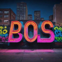 Dynamic urban nightscape filled with vibrant neon lights, graffiti-style typography of a beat title, and subtly incorporated street art elements to encapsulate an intense, edgy vibe of a drill beat.