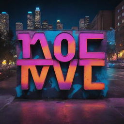 Dynamic urban nightscape filled with vibrant neon lights, graffiti-style typography of a beat title, and subtly incorporated street art elements to encapsulate an intense, edgy vibe of a drill beat.