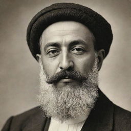 Portrait of Saadoun Al-Saadi with a beard and mustache