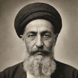 Portrait of Saadoun Al-Saadi with a beard and mustache