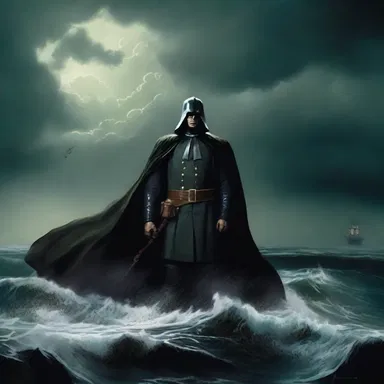In the dark and stormy night, the villain looked at the hero balefully, promising revenge.