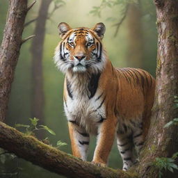 A realistic, vibrant representation of wildlife. Capturing the essence of a free, wild animal in its natural environment.