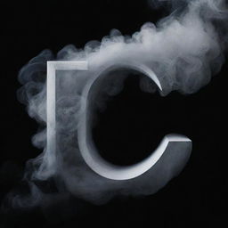 A central letter I, intricately designed, surrounded by swirling smoke and the text NOLYR!CA neatly inscribed within it. Aim for a dramatic and high contrast interplay of light and shadow.