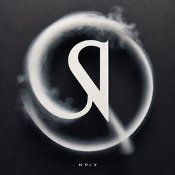 A striking, central letter İ, richly detailed, encircled by curling smoke, with the text NOLYR!CA stylishly contained within its lines. The visualization should have significant contrast and play with light and shadow for effect.