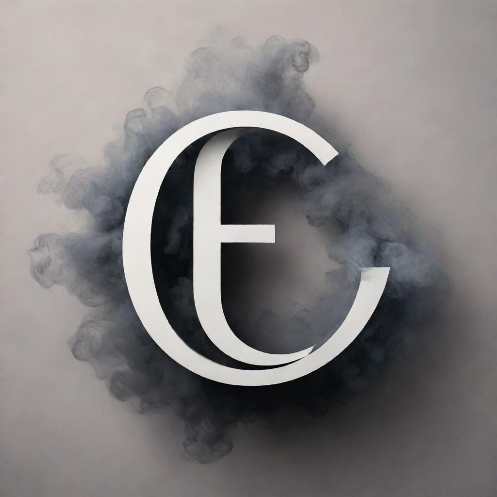 A striking, central letter İ, richly detailed, encircled by curling smoke, with the text NOLYR!CA stylishly contained within its lines. The visualization should have significant contrast and play with light and shadow for effect.