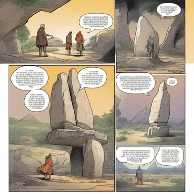 In the latest issue of 'Ancient Adventures', the hero discovers a secret dolmen that transports them to another dimension.