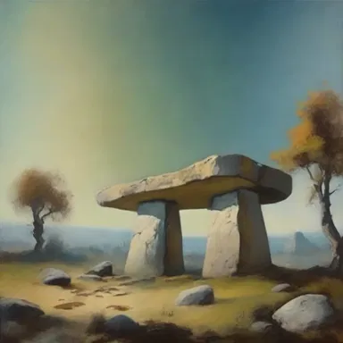 The famous painter depicted the beautiful dolmen surrounded by a mystical landscape in his latest artwork.