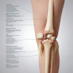 A detailed and labeled diagram of a knee joint examination scheme. Include the major parts involved and various stages of examination.