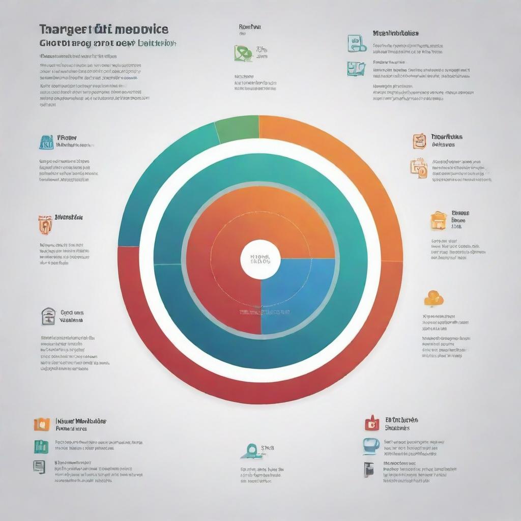 A detailed infographic displaying the key elements in market analysis such as target market, competition, market trends, and consumer behavior.