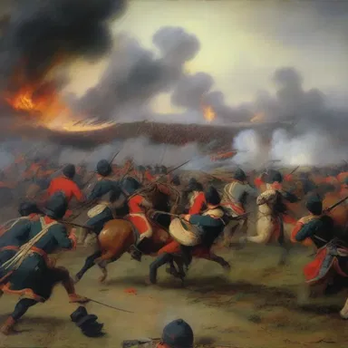 The painting depicted a diversionary attack on one side of the battlefield while the main battle was taking place on the other side.