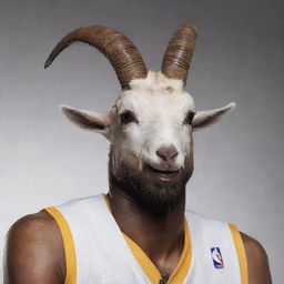 Kobe Bryant, the basketball legend, artistically transformed into a literal Goat, capturing his iconic demeanor and athletic prowess.