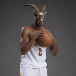 Kobe Bryant, the basketball legend, artistically transformed into a literal Goat, capturing his iconic demeanor and athletic prowess.