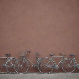 Ideal background featuring various bicycles placed artfully, showing the beauty of cycling.