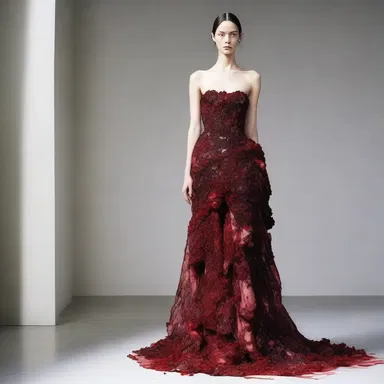 The fashion designer created an elegant dress with an au jus color palette, inspired by the rich tones of roasted meat.