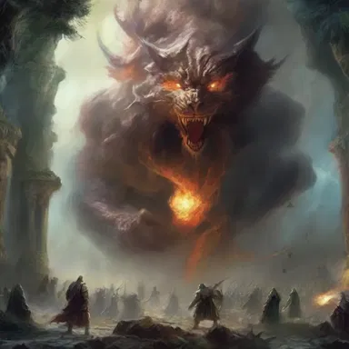 In the fantasy novel, the impinging of two magical realms led to a cataclysmic battle.