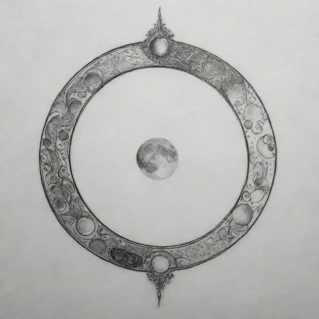 Two phases of the moon as an intricate tattoo design, one adorned with an 'R' and the other with an 'S', symbolizing personal growth and change.