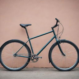 Create a high-resolution photograph featuring a modern-style bicycle, displaying its sleek design and contemporary characteristics.