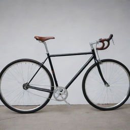 Create a high-resolution photograph featuring a modern-style bicycle, displaying its sleek design and contemporary characteristics.