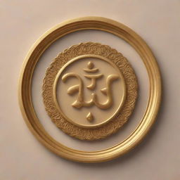 Generate a 3D logo with the text 'Bhakti Yug' in golden color, encased within a tightly fitted circle.