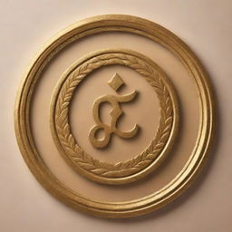 Generate a 3D logo with the text 'Bhakti Yug' in golden color, encased within a tightly fitted circle.