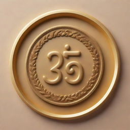 Generate a 3D logo with the text 'Bhakti Yug' in golden color, encased within a tightly fitted circle.