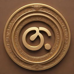 Generate a 3D logo with the text 'Bhakti Yug' in golden color, encased within a tightly fitted circle.
