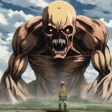 The invasive alien species in the anime series, Attack on Titan, threatened to overtake the human population.