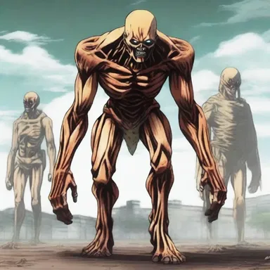 The invasive alien species in the anime series, Attack on Titan, threatened to overtake the human population.