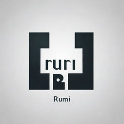 Create a logo containing the text 'RUMI promo' with bold letters, minimalist aesthetic and a modern design.