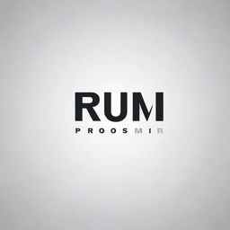 Create a logo containing the text 'RUMI promo' with bold letters, minimalist aesthetic and a modern design.